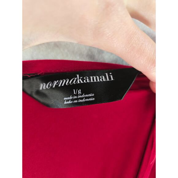 Normakamali Red 3/4 Sleeve Tie Up Holiday Dress Size L - Picture 3 of 6